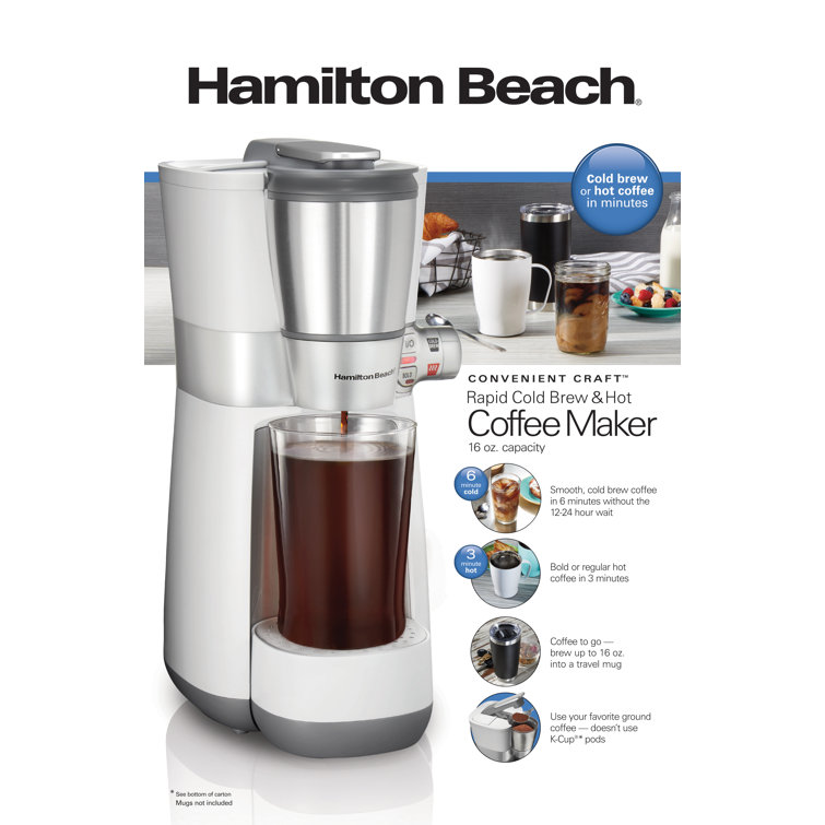 White Single Serve Cold and Hot Brew Coffee Maker