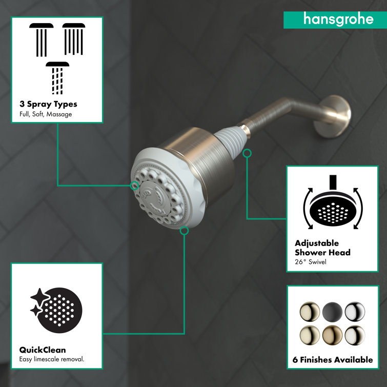 Polished Nickel Wall Mounted Multi-Function Shower Head