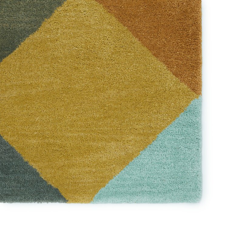Storm Gray Handmade Tufted Wool Geometric Area Rug - 2'x3'