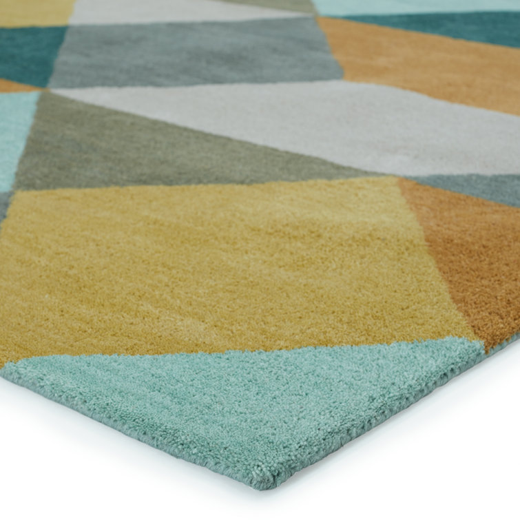 Storm Gray Handmade Tufted Wool Geometric Area Rug - 2'x3'