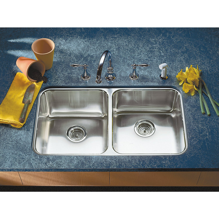 31.5'' Stainless Steel Double Bowl Drop-In Kitchen Sink
