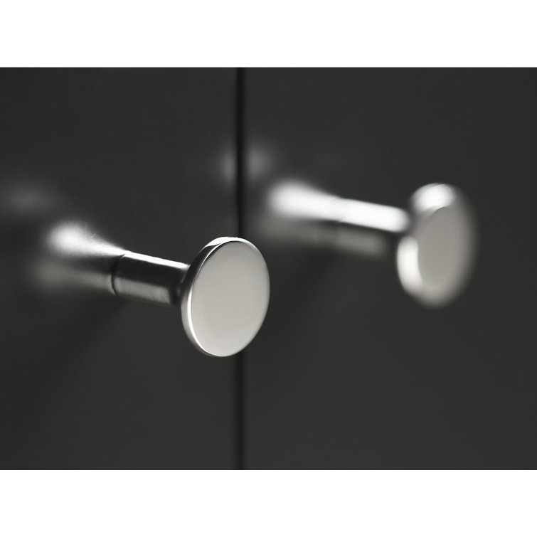 Polished Chrome Round Cabinet Knob with Mounting Hardware