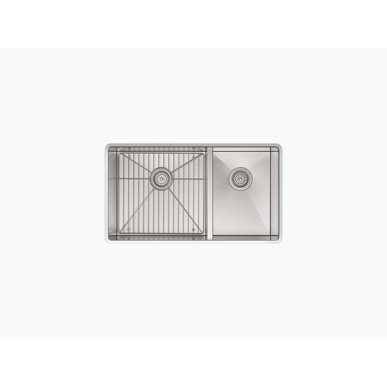 Vault 33" Stainless Steel Double Bowl Drop-In Kitchen Sink
