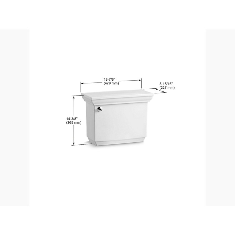 Memoirs White Ceramic Toilet Tank with Chrome Lever
