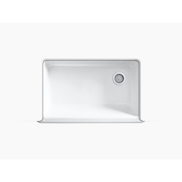 White 36" Cast Iron Farmhouse Kitchen Sink