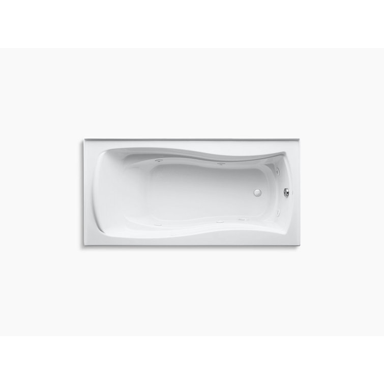 Mariposa 72" White Acrylic Alcove Whirlpool Bathtub