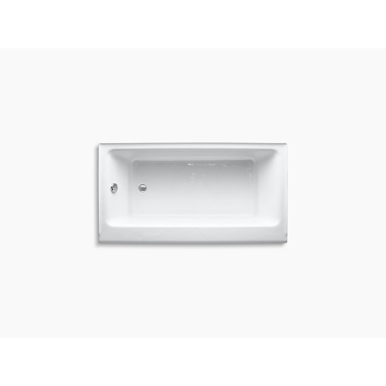 Highbridge 60" White Cast Iron Alcove Bathtub with Left Drain