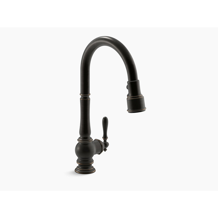 Oil-Rubbed Bronze Pull-Down Kitchen Faucet with Spray