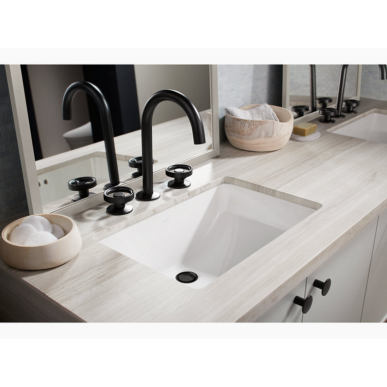 Ice Gray Rectangular Ceramic Undermount Bathroom Sink