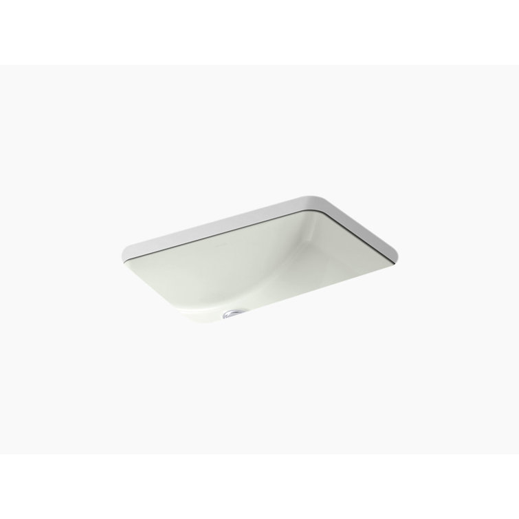 Ladena White Ceramic Undermount Bathroom Sink with Glazed Underside