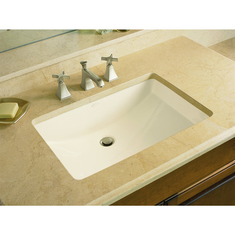 Ladena White Ceramic Undermount Bathroom Sink with Glazed Underside