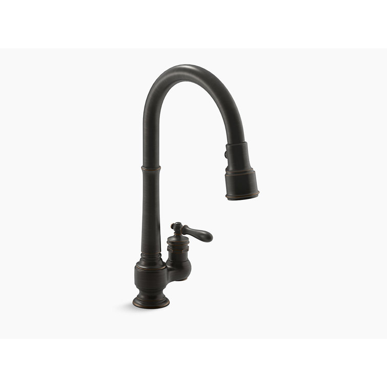 Oil-Rubbed Bronze Pull-Down Kitchen Faucet with Spray