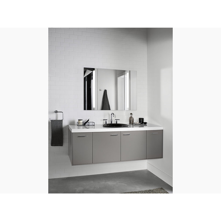 White Ceramic Herringbone Round Vessel Sink