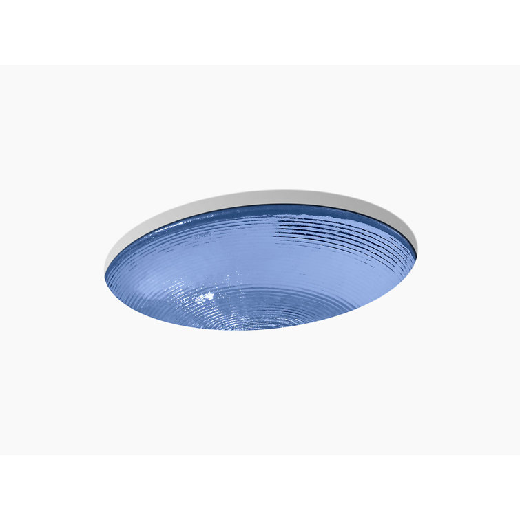 Translucent Sapphire Glass Undermount Bathroom Sink