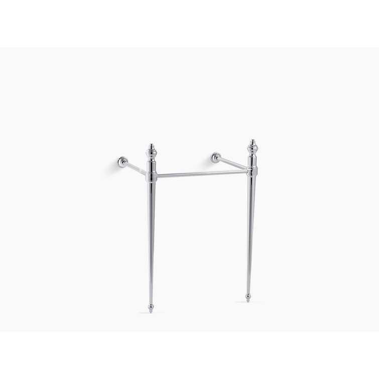 Polished Chrome Brass Console Table Legs with Towel Bar
