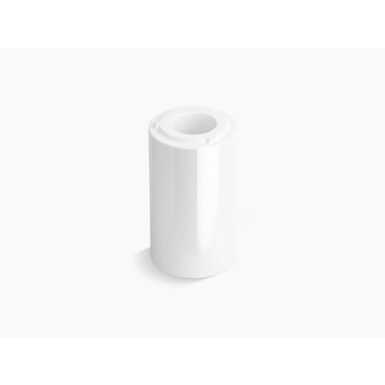 Veil White Gloss Round Fire Clay Pedestal Sink