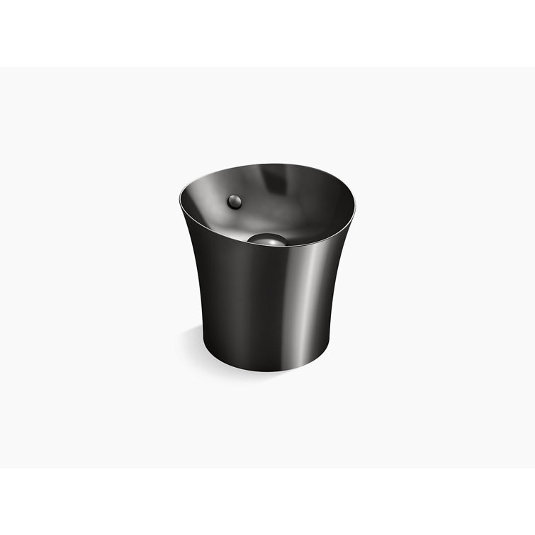 Veil 16'' Black Fireclay Round Vessel Sink Basin