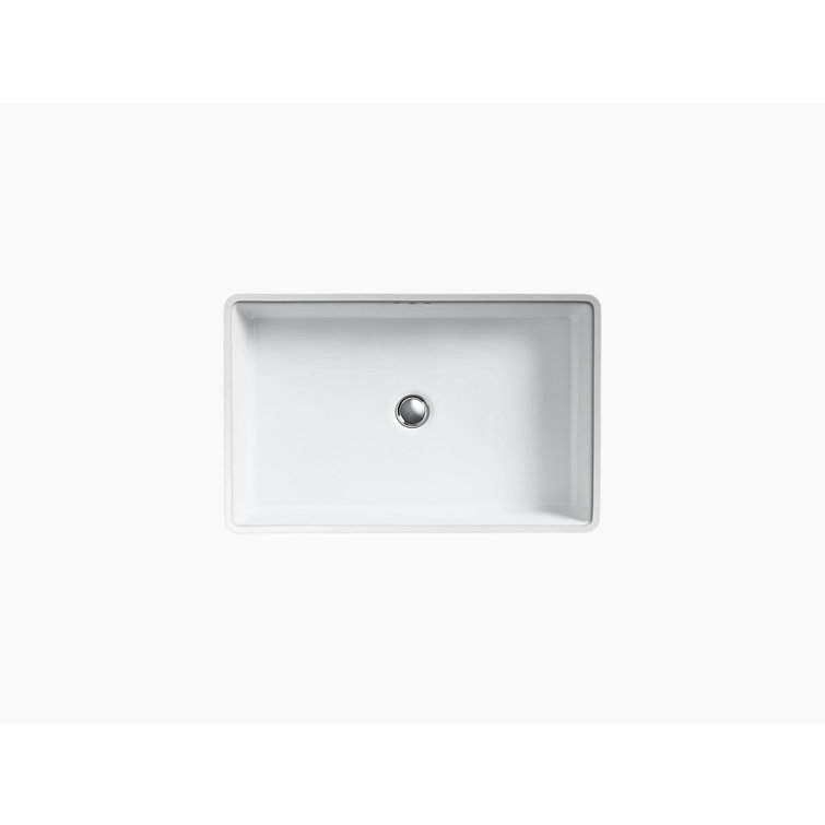 Kathryn Modern Retro White Porcelain Rectangular Undermount Sink
