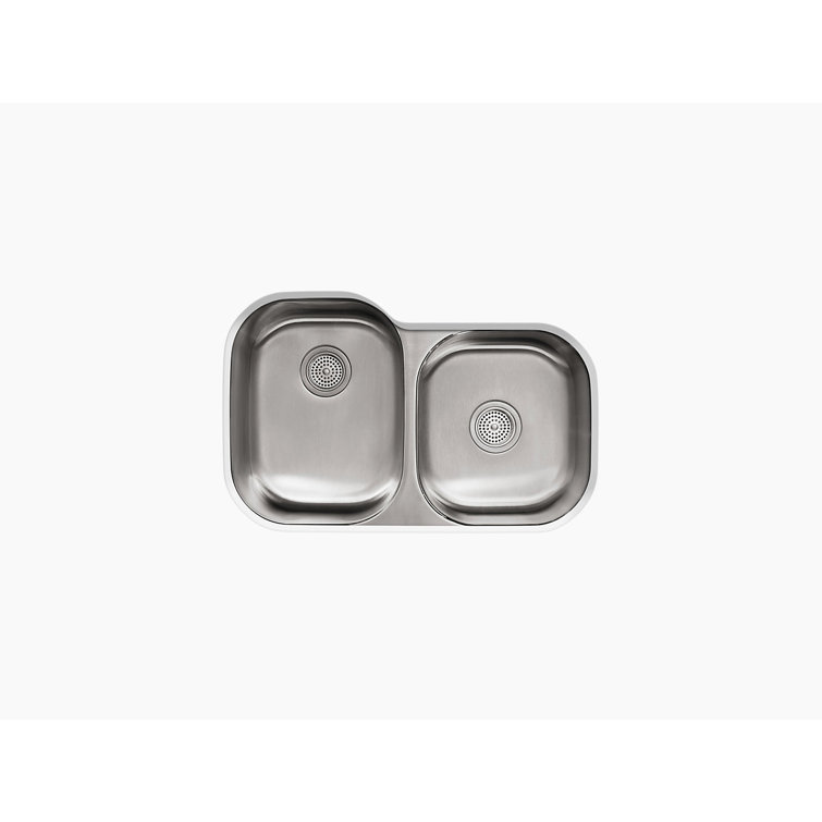 31" Stainless Steel Double Bowl Undermount Kitchen Sink