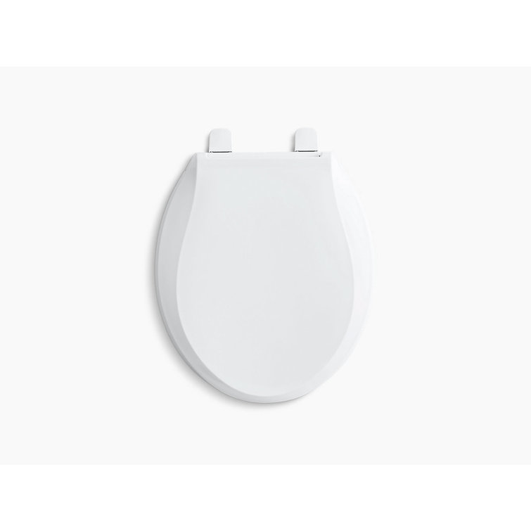 White Round-Front Toilet Seat with Quiet-Close Lid
