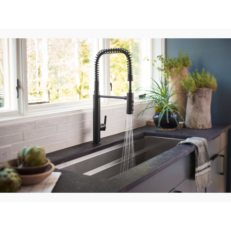 Vibrant French Gold Semi-Professional Kitchen Faucet with Pull-Down Sprayhead