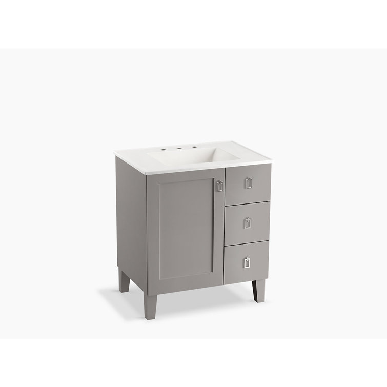 Mohair Grey 30" Freestanding Vanity with Chrome Hardware