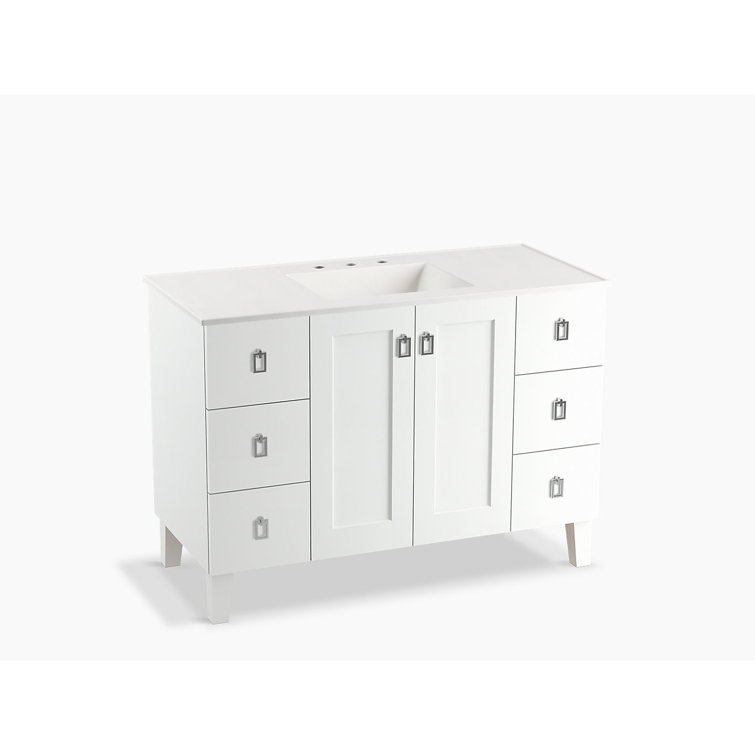 Linen White 48" Freestanding Vanity with Furniture Legs