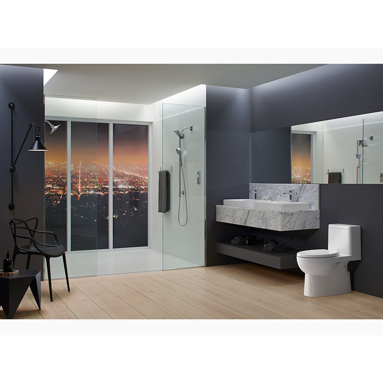 White High Efficiency Elongated Free Standing Toilet