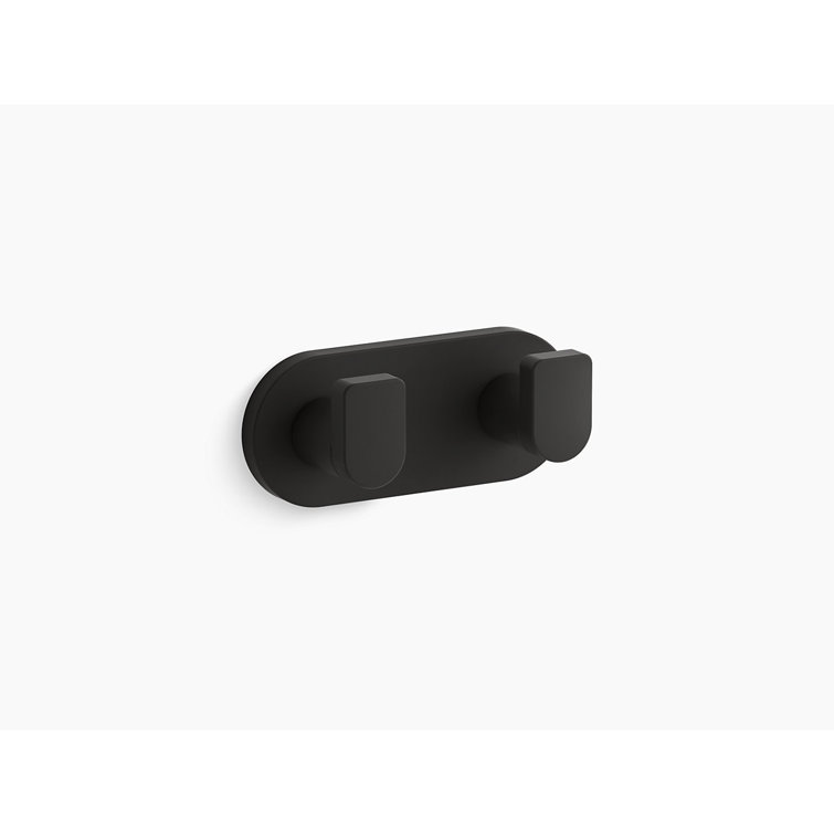 Matte Black Minimalist Double Robe Hook