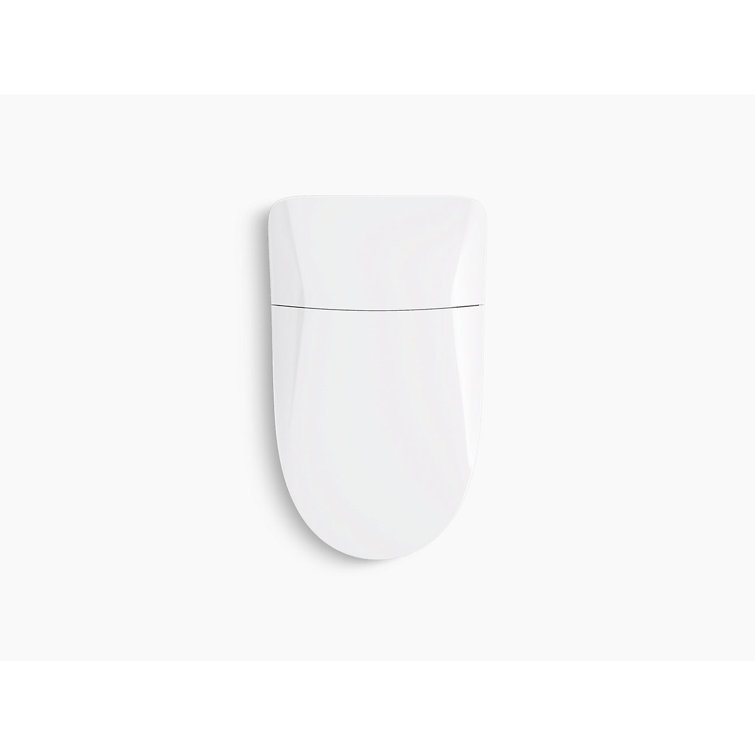 White and Rose Gold Trim Elongated Dual Flush Toilet