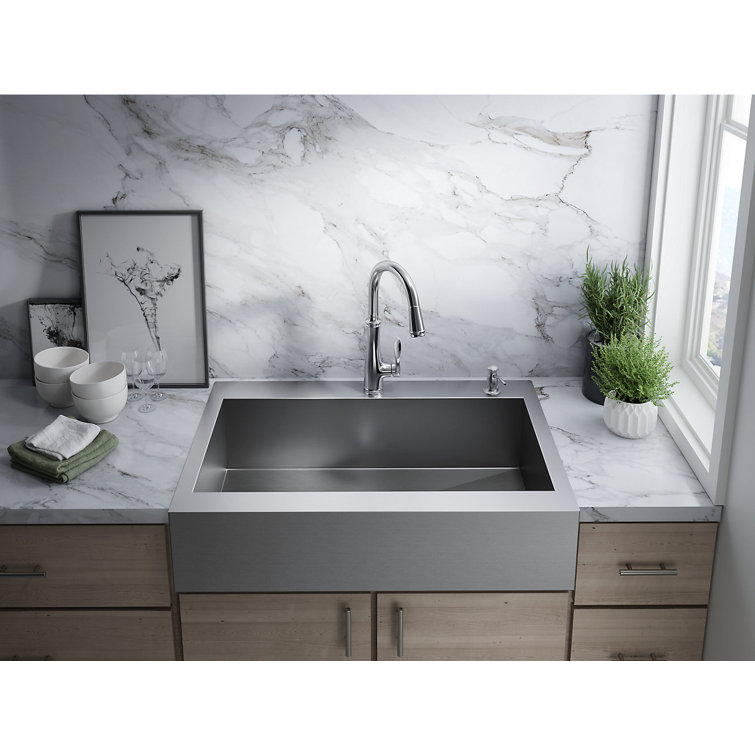 Polished Chrome Pull-Down Kitchen Faucet with Spray