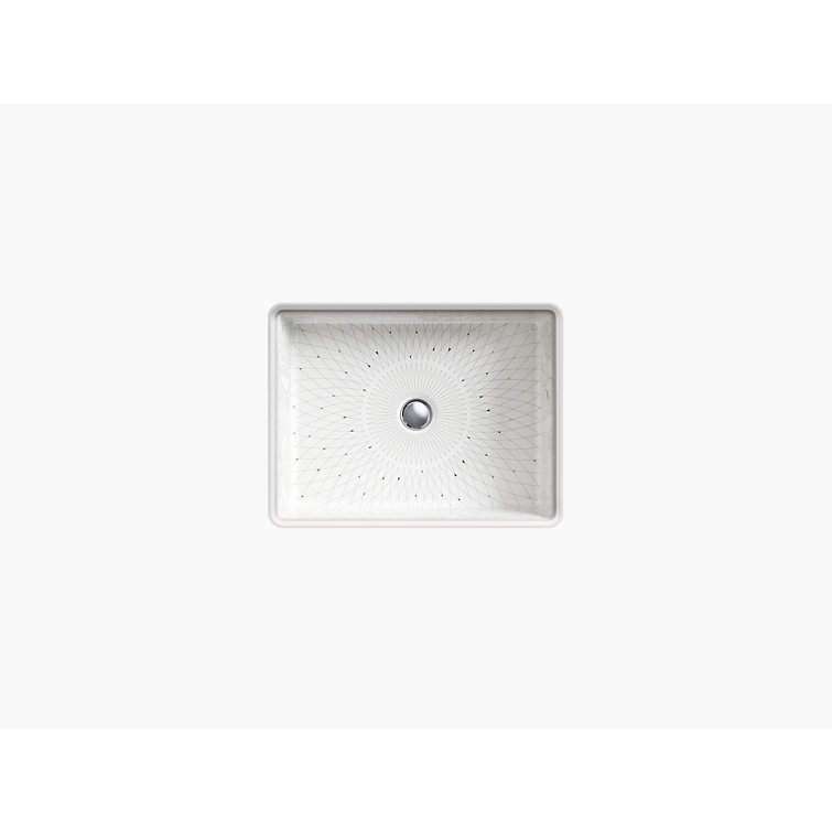 White Rectangular Ceramic Undermount Bathroom Sink