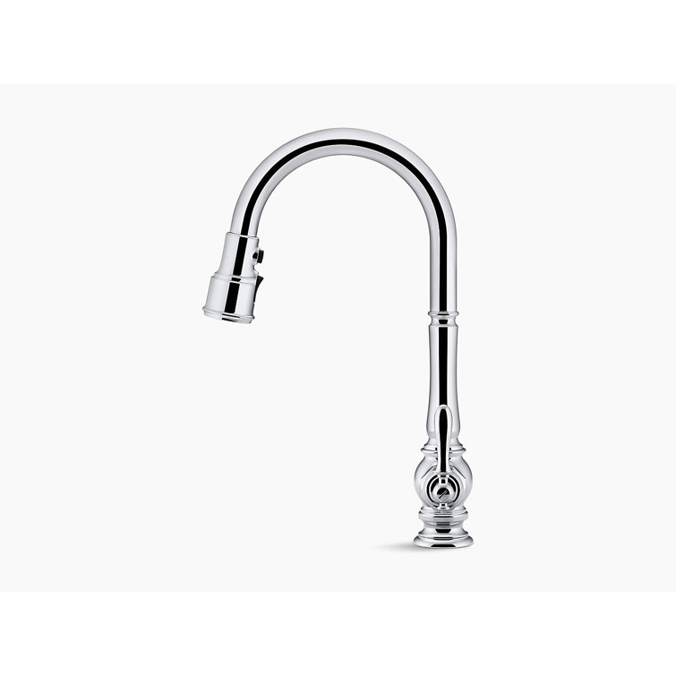 Polished Chrome Pull Down Single Handle Kitchen Faucet
