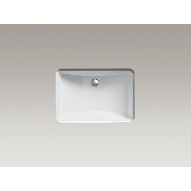 Ladena White Ceramic Undermount Bathroom Sink with Glazed Underside