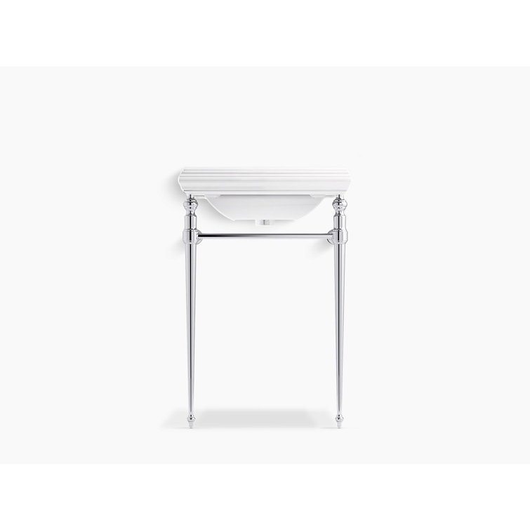 Polished Chrome Brass Console Table Legs with Towel Bar