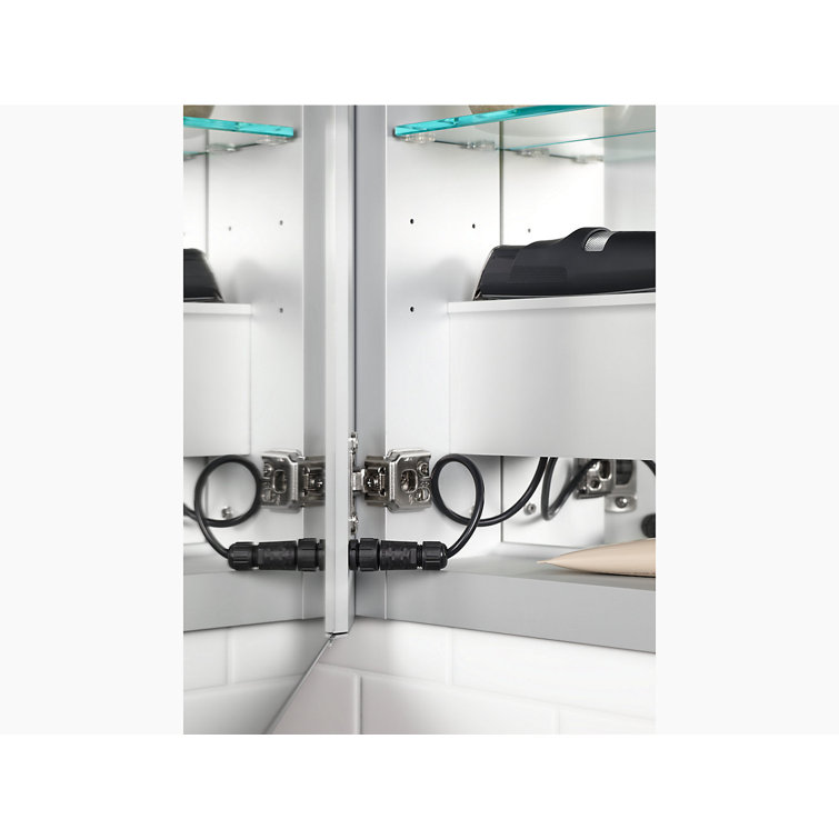 Verdera Bright 24" Aluminum Lighted Mirror Medicine Cabinet with Shelves