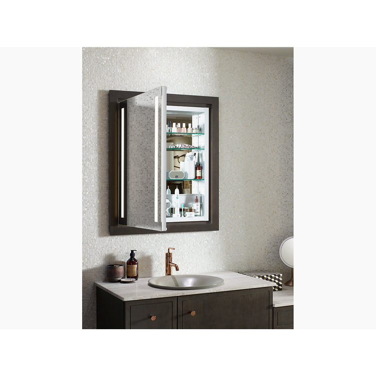 Verdera Bright 24" Aluminum Lighted Mirror Medicine Cabinet with Shelves