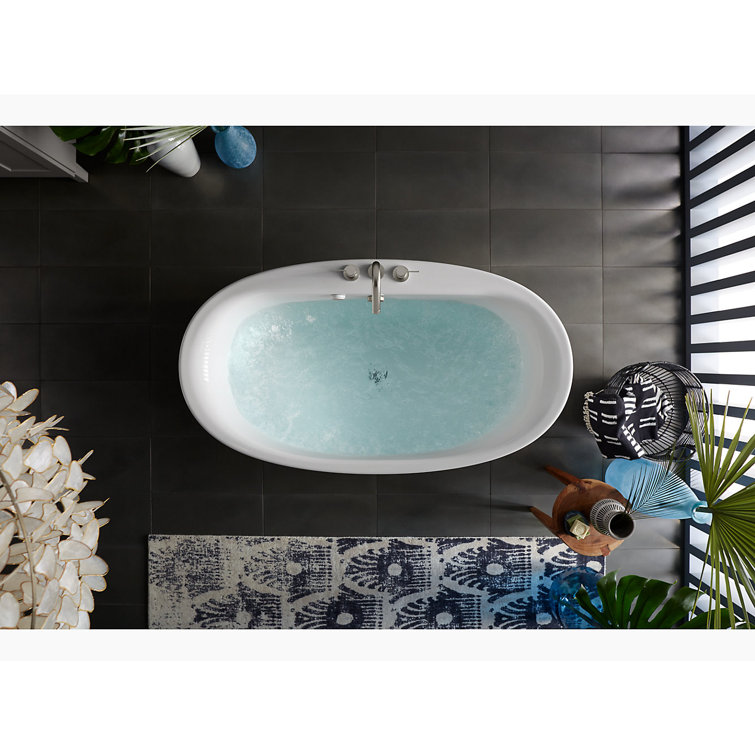 Sunstruck 66" White Acrylic Freestanding Soaking Bathtub