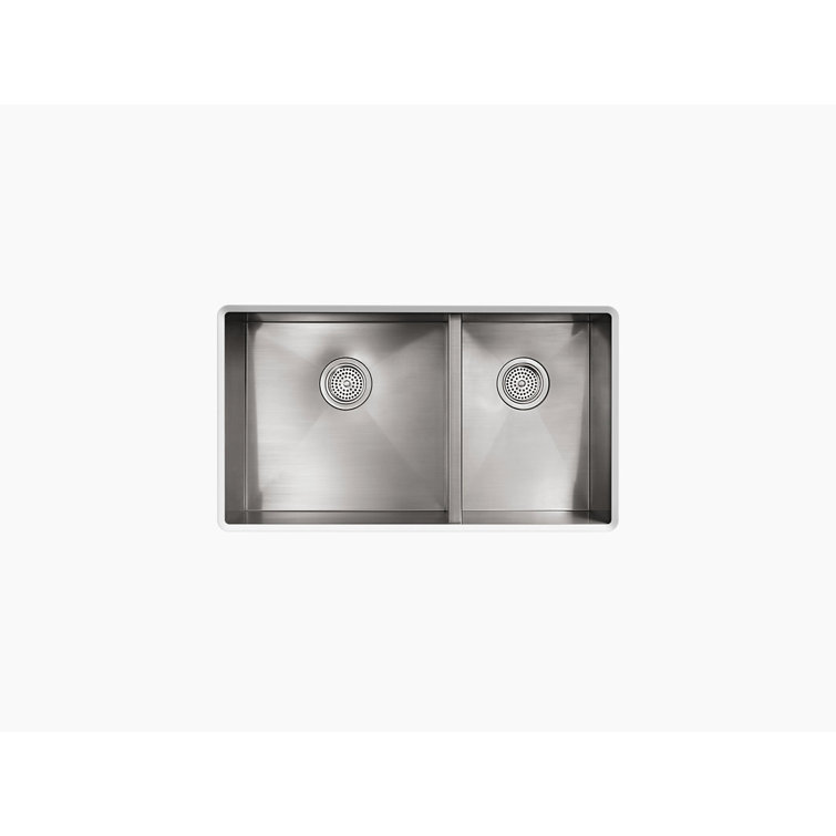Vault 33" Stainless Steel Double Bowl Drop-In Kitchen Sink