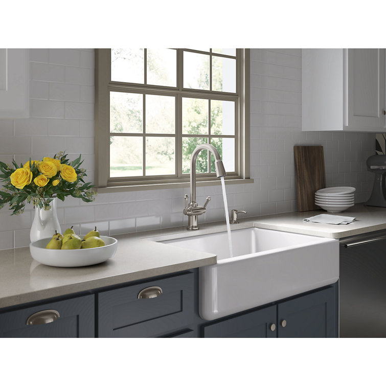 Truffle Cast Iron Farmhouse Single-Bowl Kitchen Sink