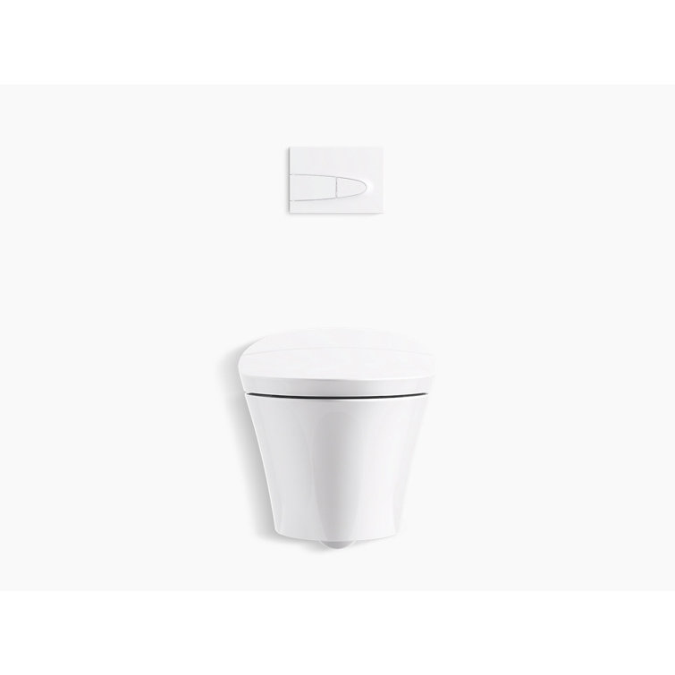 White Wall-Mounted Dual Flush High Efficiency Toilet
