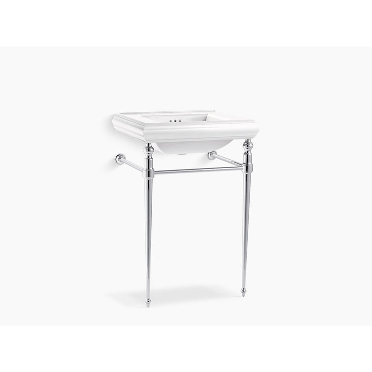 Polished Chrome Brass Console Table Legs with Towel Bar