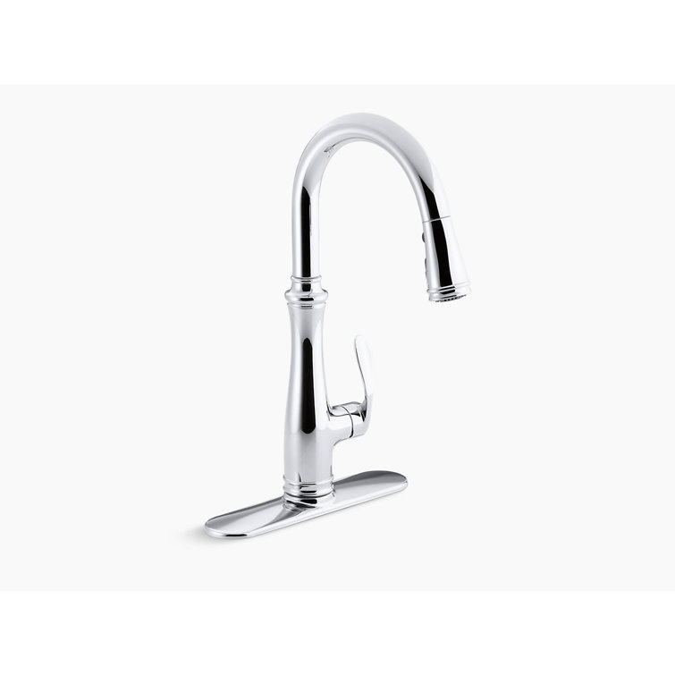 Polished Chrome Pull-Down Kitchen Faucet with Spray