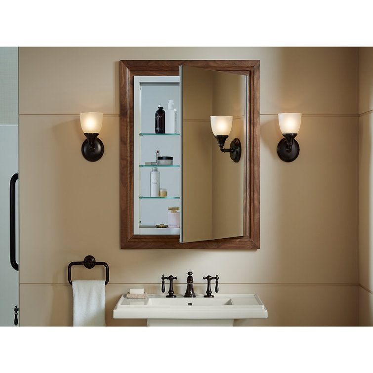 Verdera Sleek 24"x30" Frameless Aluminum Medicine Cabinet with Adjustable Shelves