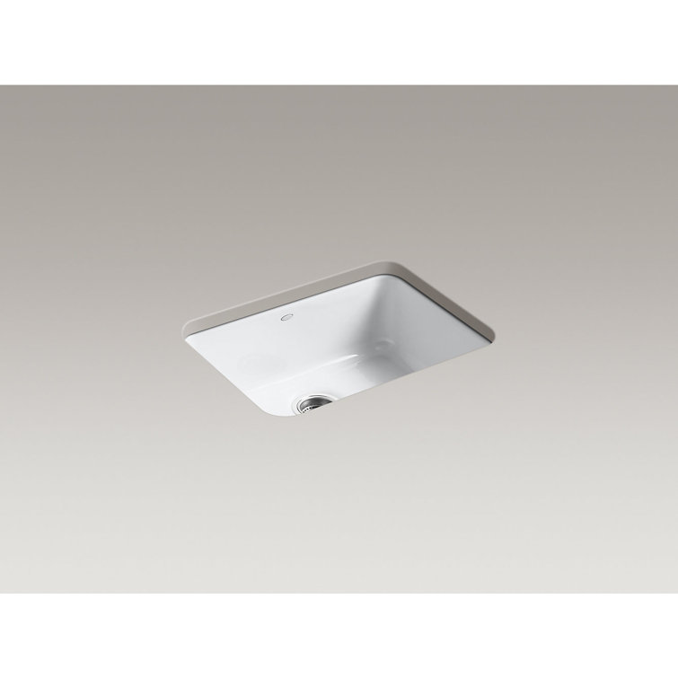 White Cast Iron Drop-In Single Bowl Kitchen Sink