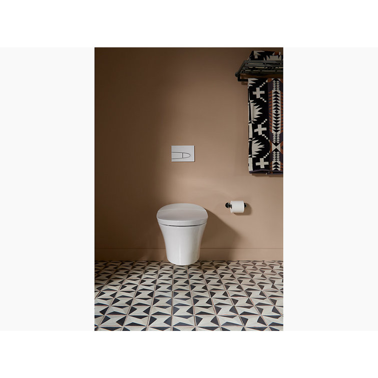 White Wall-Mounted Dual Flush High Efficiency Toilet