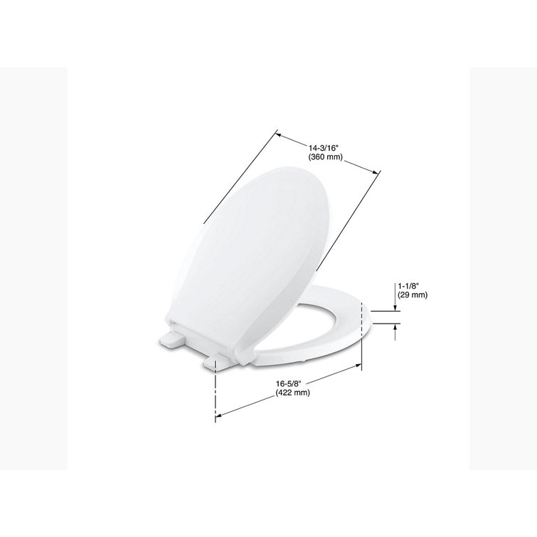 White Round-Front Toilet Seat with Quiet-Close Lid