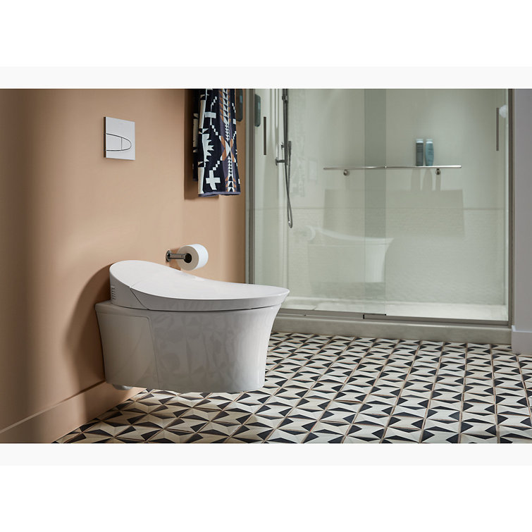 White Wall-Mounted Dual Flush High Efficiency Toilet