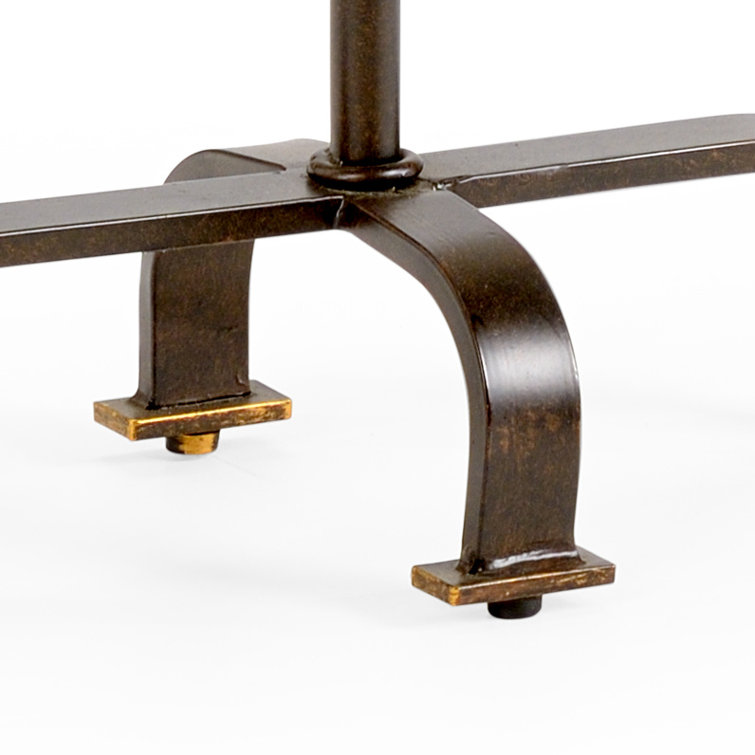 Round Metal and Wood Industrial Side Table