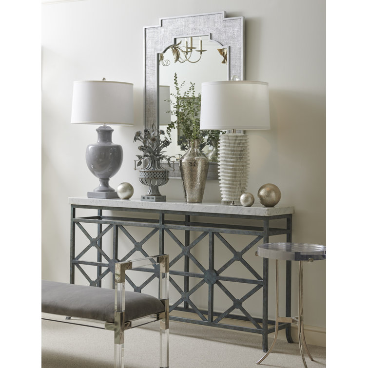 Ragsdale Polished Nickel 27" Round Acrylic Side Table